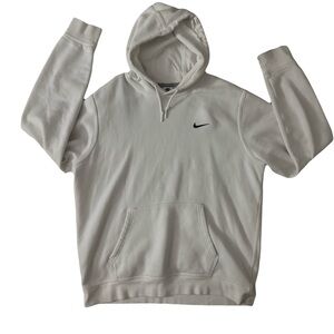 Nike White Pullover Hoodie with Black Swoosh